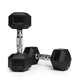 Northern Hex Dumbbell Set Rubber Heavy Weights with Metal Handles Anti-Rolling for Weight Lifting Bodybuilding Exercise Workout Strength Training Home Gym 1kg-50kg Pairs Sets (3KG x2 Dumbbells)