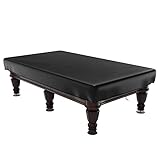 Billiard Pool Table Cover,6/7 FT Snooker Pool Table Dust Cover, Heavy Duty Oxford Fabric Anti-UV Tear Resistant Windproof Water Resistant, Black (255x143x21cm)