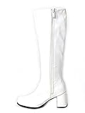 Fashion World Online Stores Ltd New Women's Ladies Fancy Dress 1960's & 70's Knee HIGH GO GO Retro Boots Size UK 3-12 (UK 5, White)