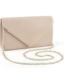 ERKOON Women Faux Suede Evening Clutch Bags, Prom Handbag Formal Party Clutches Wedding Purses Cocktail Promenade Shoulder with Detachable Strap （Nude
