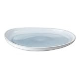 Denby - Kiln Blue Organic Platter - Ceramic Serving Plate for Hosting - Dishwasher & Microwave Safe Stoneware Crockery - Blue Glaze Pattern Effect - Chip & Crack Resistant Ornament - L27xW27xH3.5cm