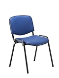 Office Hippo Heavy Duty Meeting Chair - Stackable Reception & Conference Chair, Strong Frame & Padded Seat, Up To 115kg - PU Blue/Black
