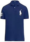 Polo Ralph Lauren Mens Big Pony Custom Slim Fit Mesh Polo Shirt (XX-Large, Navy), The French Navy, XXL