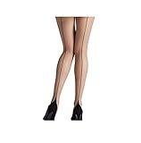 Mytoptrendz® - Women's Back Seamed Sheer Tights (Nude with black seam and Heel -Medium