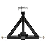 3 Point Linkage Tow Hitch,2" Tractor Mounted Towing Triangle Frame Compact,Three Hitch Pins,Movable Hanging Buckle,for Most Tractors and Trailers