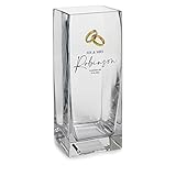 Personalised Mr and Mrs Wedding Flower Vase Gift Present With Rings