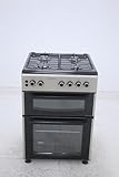 BlueFlame DG6402XPZU 60 cm Freestanding Gas Cooker With Double Cavity Oven - Silver
