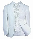 Boys' Tailored Fit All in One Holy Communion Formal Suit Set in White, Age 8 Years UK