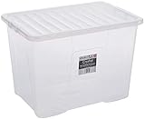 Wham Plastic Storage Boxes Durable Material Spacious Capacity - Pack of 5 (80 Litre)
