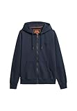 Superdry Men's Washed Essential Logo Hooded Jacket, Dark Navy, L
