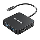 USB C Hub, Multi-Port USB Type-C Hub with 4K HDMI Display, Power Delivery 100 W | 3 USB 3.0 Port | 1 Type-C 3.0 Port | USB C Adapter for MacBook, Mac Mini, XPS, Laptop