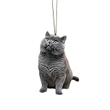 Swing Car Ornament - Car Accessories British Shorthair Blue Cat Funny and Cute Car Simulated Cat Pendant Hanging Accessories for Men & Girls