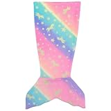 WORUIB Mermaid Tail Blanket, Mermaid Blanket for Girls, Soft Flannel Fleece mermaid Tail Kids blanket, 100cm x 50cm, Perfect for Snuggling, Napping, and Dress-Up Play