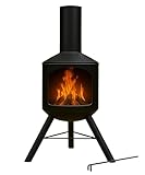 OTZ Fire Chiminea Log Burner for Outdoors Heater Firepit 120cm x 45cm x 45cm with Poker Wood Burner Garden Heater