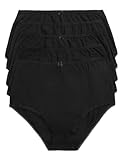 Marks & Spencer Pack of 5 Women's Cotton Waist Briefs with Lycra, black, 28