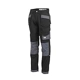 JCB - Mens Work Trousers - Cargo Trouser Men - D+IM Trade Plus Rip Stop Trousers for Men - Regular Leg - Black/Grey - Size 42