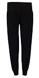Ladies Plus Size Harem Trousers Womens Full Leggings Stretch Pants - Black 16/18
