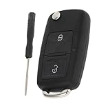 Aputoxz 2-Button Key Fob Shell Case, Keyless Entry Remote Key Cover Replacement Compatible with Volkswagen Jetta 2001-2008, Passat 2002-2005, Golf 2000-2006