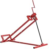 HOMCOM Folding Ride On Lawn Mower Jack Lift, 400 kg Adjustable Steel Lifting Device, Telescopic Maintenance Jack Lifter for Lawnmowers, ATVs, Red