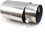 WzFacai6 High-Performance Stainless Steel Car Exhaust Tip for Peugeot 308 206 207 307 YC101197 Enhances Exhaust Sound Aesthetic Appeal,C/Straight Sliver.