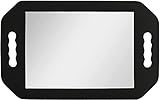Hairdressing Foam Mirror with Double Handle - Black Handheld Lightweight Mirror for Barbers and Hair Salons - Back of Head Haircuts View