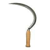 Bellota 2550-00 N - Serrated weed sickle with hardened steel blade and wooden handle, professional agricultural tool, 1 piece