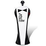 Golf Club Head covers Fairway Wood FW with Interchangeable Number Tag 3457X Elastic Closure Black PU Leather The Golf Father Gift