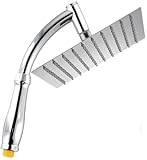 SIEYESCITY Square Rainfall Shower Head with Extension Arm - High Pressure Rain Shower Heads and Handheld Shower Arm - 8 inch Large Waterfall Chrome Showerhead, Silver