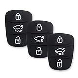 3 Pack 3 Button Key Fob Rubber Pad Replacement Compatible with Hyundai i10 i20 i30 ix20 ix35 Rubber Pad Keypad for Kia Ceed Soul Sportage Venga Silicone Remote Car Key Case Buttons Cover