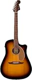 Fender Redondo Player Acoustic Guitar, Walnut Fingerboard, Gold Pickguard, Sunburst