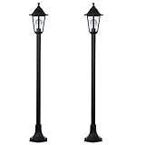 MiniSun | Traditional Victorian Style 1.2m Black Lamp Post Lights | Post Lights, Home Décor & Improvement Essential | Set of 2