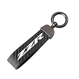 INSTR Leather Motorcycle keychain Horseshoe Buckle Jewelry For K-awasaki ZZR600 ZZR400 ZZR1100 ZZR 400 600 1100-Black