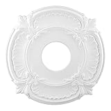 Ceiling Rose, White Ceiling Medallion, Lighting Pu European Style Light Board, Ceiling Fan Light Base Decoration, for Fan,Safe Decoration with Adhesive European Design