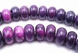 Kashish Gems & Jewels 6 to 8 MM Natural Sugilite Stone Necklace, Beads Sugilite Necklace Beaded Sugilite Jewelry, Smooth Roundel Sugilite Necklace Sugilite Beads,, 6-8mm, Gemstone, sugilite