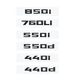 MAKAZHZZRM Glossy Black 3D Letters Numbers 850i 760Li 550d 550i 440d 440i V12 Emblem Fit For BMW 8 7 5 4 Series Car Trunk Sticker(850i)