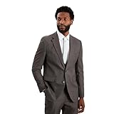 Burton Mens Herringbone Slim Suit Jacket (44R) (Grey)