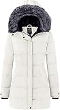 Wantdo Women’s Winter Long Quilted Winter Coat Puffer Warm Thicken Parka Classic Ladies Padded Jacket with Faux Fur Hood