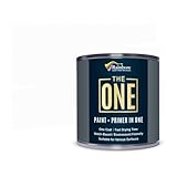 THE ONE All-in-One Paint & Primer: Durable Furniture, Cabinet, Front Door, Wall, Bathroom, Kitchen - Fast Drying Interior/Exterior Craft Paint (Brilliant White, Satin, 8.5oz)