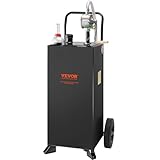 VEVOR 30 Gallon Fuel Caddy, Portable Gasoline Diesel Fuel Container with Wheels, Black