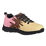 Beauty Collector Pink Ice Cream Stripe Kids Casual Walking Sports Shoes for Girls Black Sole Gym Sneaker