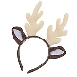DIVINA VITAE Christmas Reindeer Antlers Headband Cute Antler Headband Headpiece Womens Deer Antlers Costume for Halloween Cosplay Party Christmas Decoration