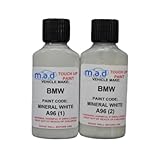 Touch Up Paint Compatibe with BMW MINERAL WHITE A96 1 3 5 7 8 SERIES - 30ml Kit, Gloss Finish with Built-in Brush - Made with Helios Paint