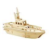 EQLEF 3D Jigsaw Lifeboat Model Woodcraft Kit Wooden Puzzle Toy