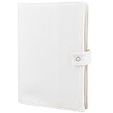 CRASPIRE White A5 Book Sleeve Cotton Line Fabric Diary Notebook Covers with Snaps Washable Reusable Protector Notebook Cloth for Adult Scrapbooking DIY Crafts for Hardcover Paperbacks Book Lovers