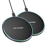 Wireless Charger,2-Pack Wireless Charging Pad Compatible with iPhone 16/15/14/13/12 Pro Max/SE/XR AirPods;15W Fast Charge for Samsung Galaxy S24/S23/S22/S21/Note/Pixel,LG