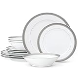 Noritake Crestwood Platinum 12-Piece Dinneware Set, Service for 4