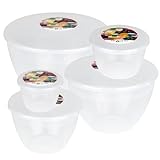 Just Pudding Basins Clear Space Saving Set of Plastic Steam Pudding Bowls and Lids 5 Popular Sizes Up to 3 Pints