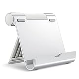 JETech Tablet Stand, Adjustable Portable Desktop Holder, Foldable Dock for iPad/iPad Pro/Air/Mini, Galaxy Tab A8/A7 Lite/A7/S8/S7, Kindle, Tab/Phones(4-11"), Sliver
