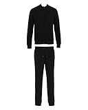 EMPORIO ARMANI MAN'S BASIC TERRY FULL ZIP TRACKSUIT SET BLACK L