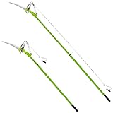 Crystals Garden Telescopic Tree Pruner, Extendable Ratchet Pulley Pole Hand Lopper Scissor, Gardening Heavy Duty Long Reach Tree Loppers Telescopic, Extending Tree Pruning Branch Metal Cutter_30cm Saw
